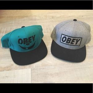 Pair of OBEY SnapBack hats